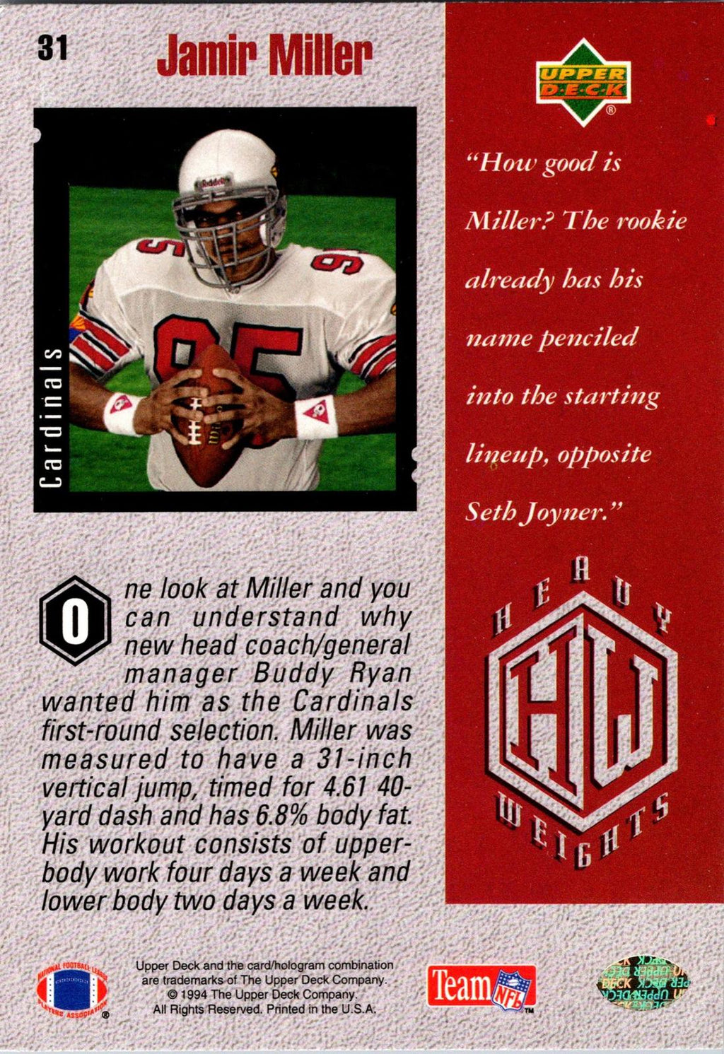 1994 Upper Deck #31 Jamir Miller