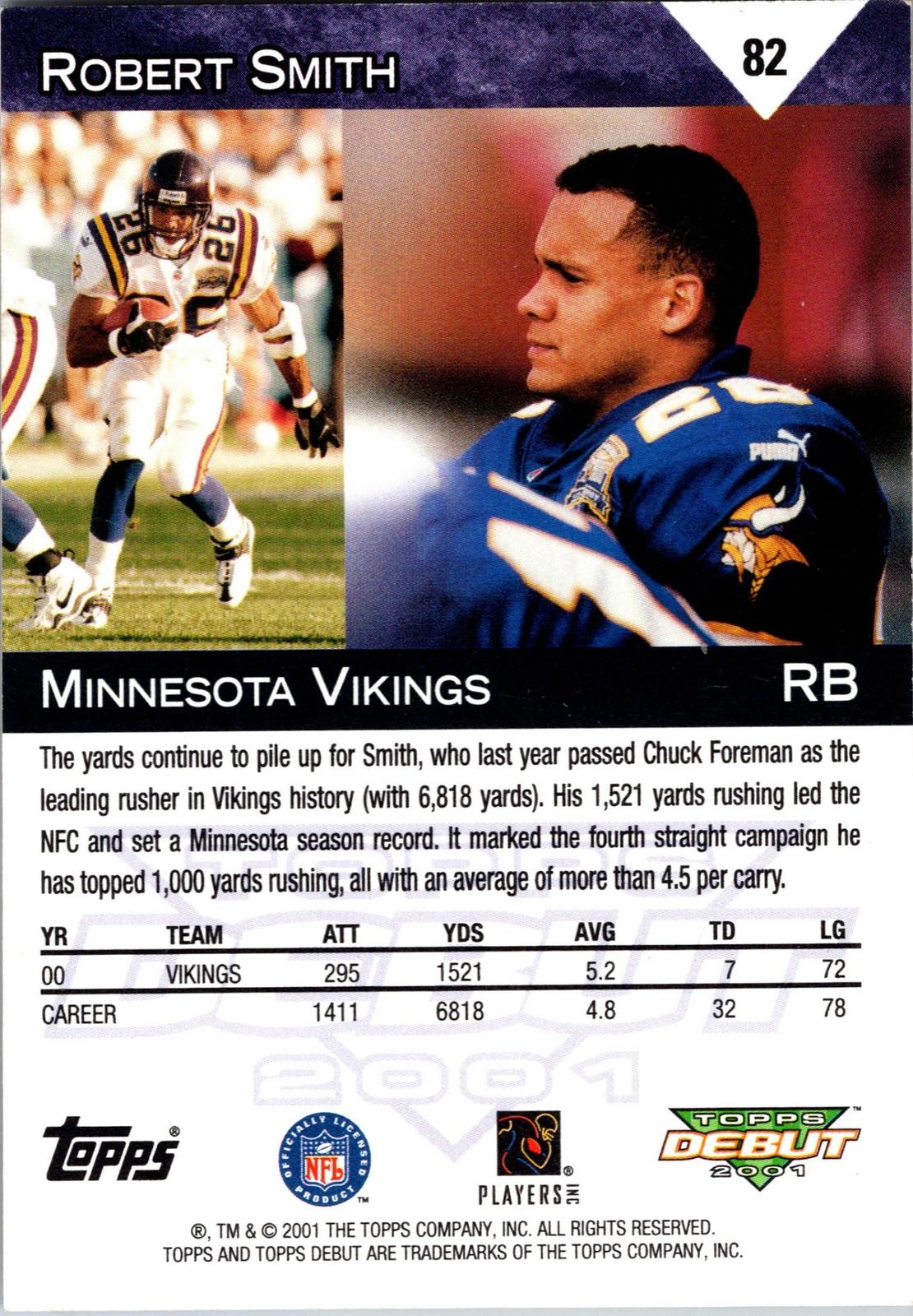 2001 Topps Debut #82 Robert Smith