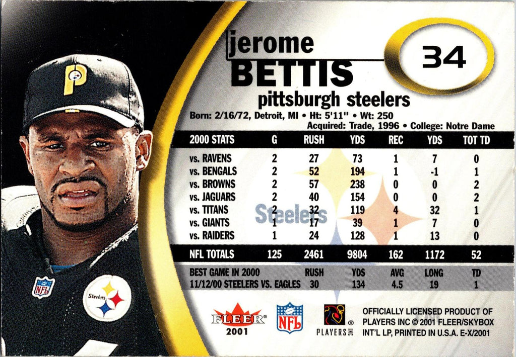 2001 Fleer E-X #34 Jerome Bettis