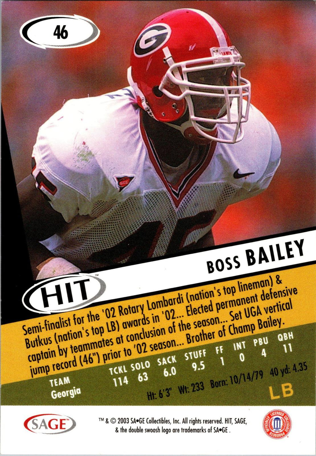 2003 SAGE HIT #46 Boss Bailey