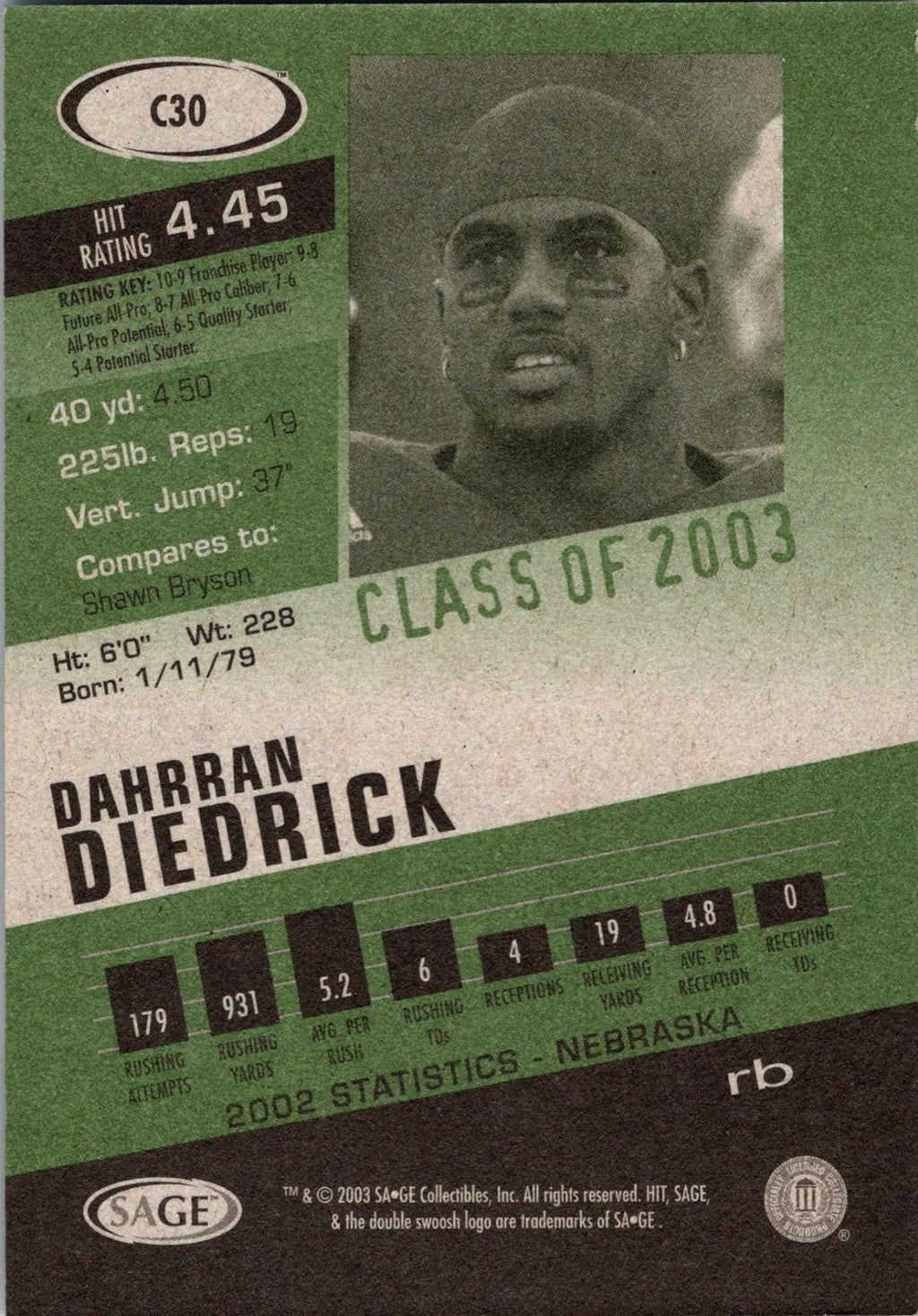 2003 SAGE #13 Dahrran Diedrick