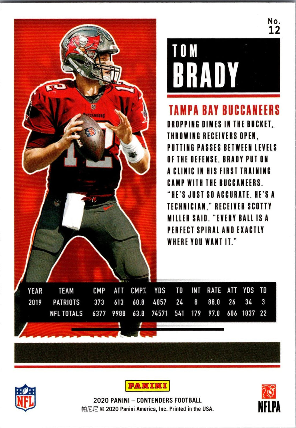 2020 Panini Contenders #12 Tom Brady