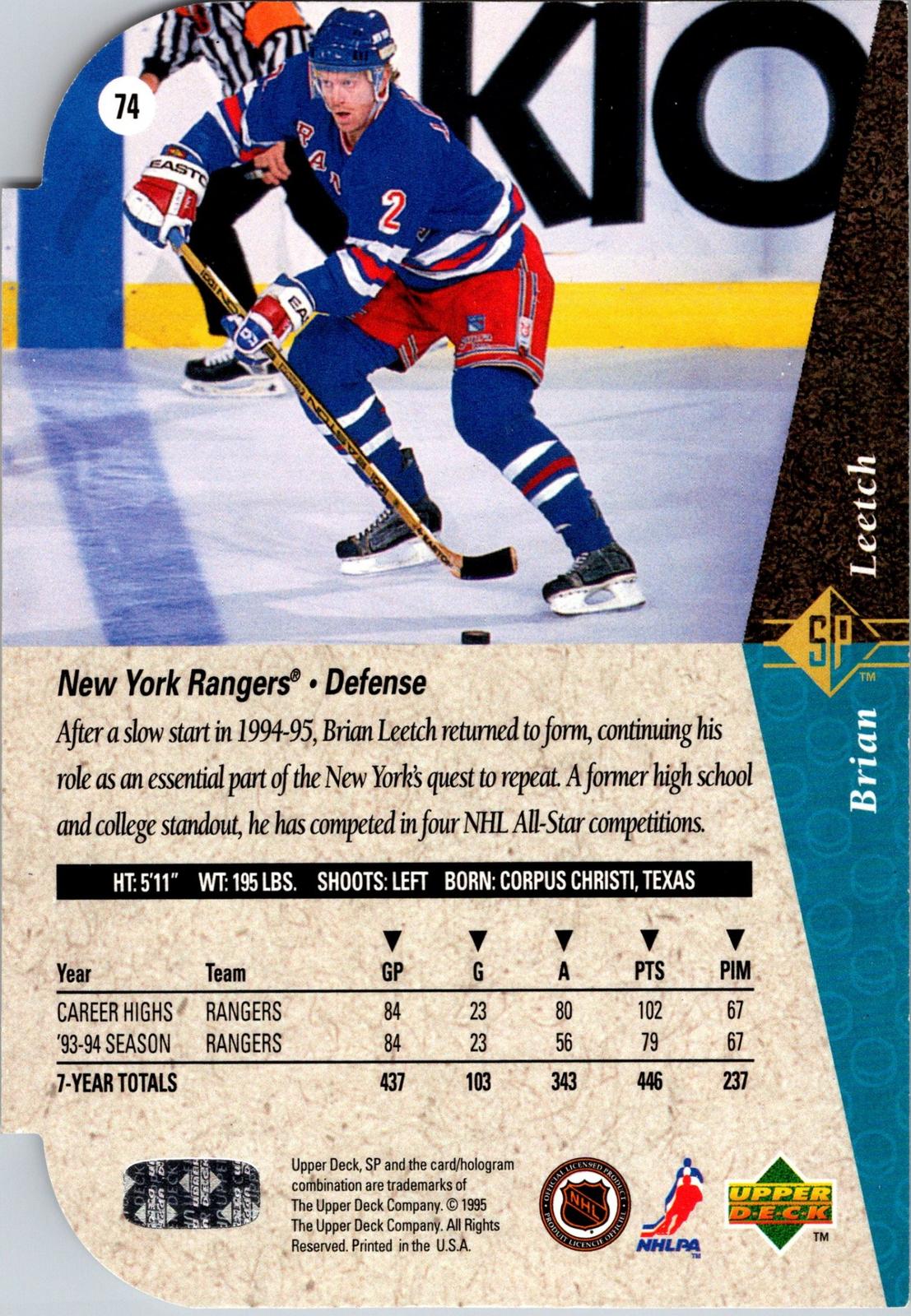 1994-95 SP #74 Brian Leetch Die Cut