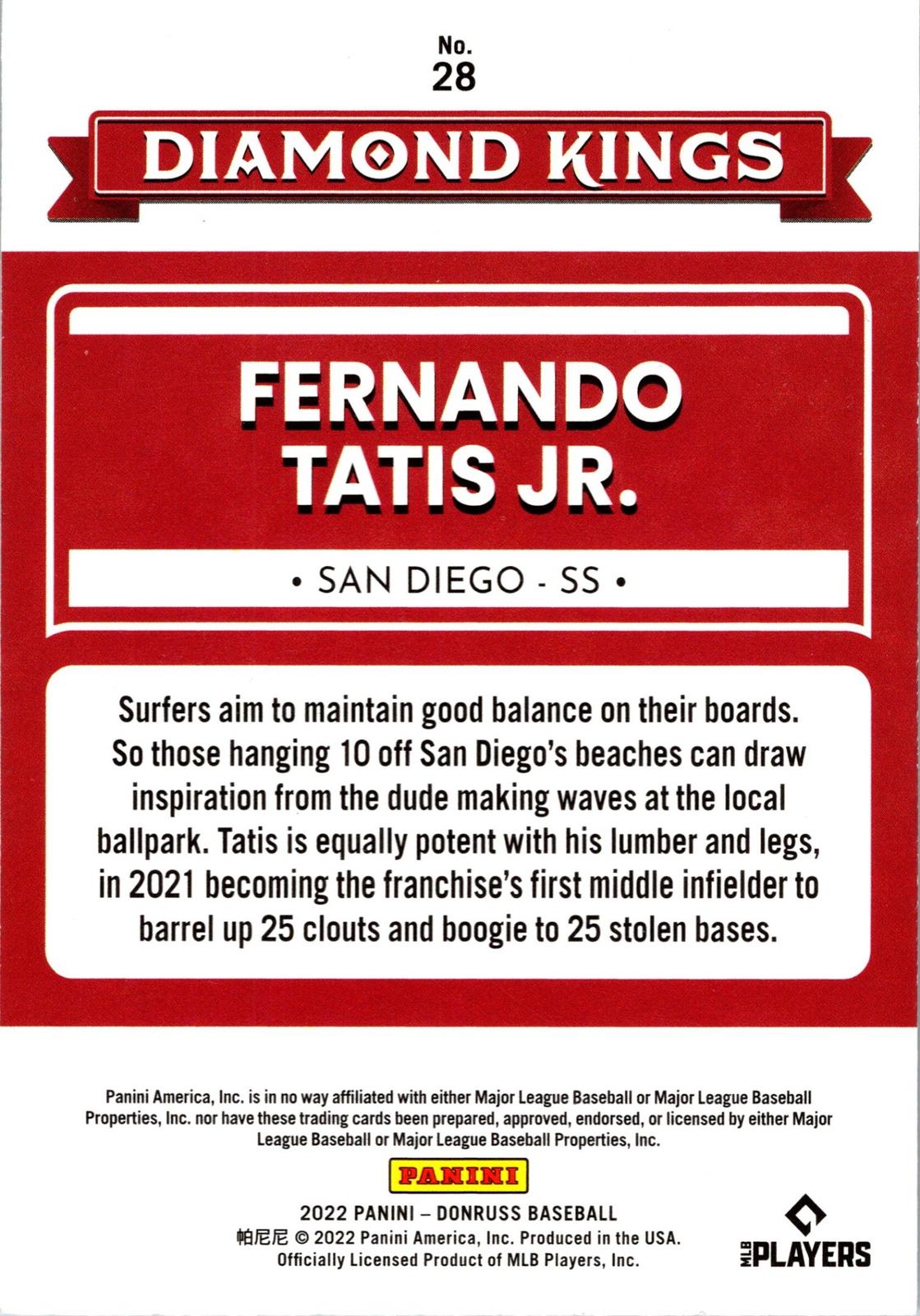 2022 Donruss #28 Fernando Tatis Jr.