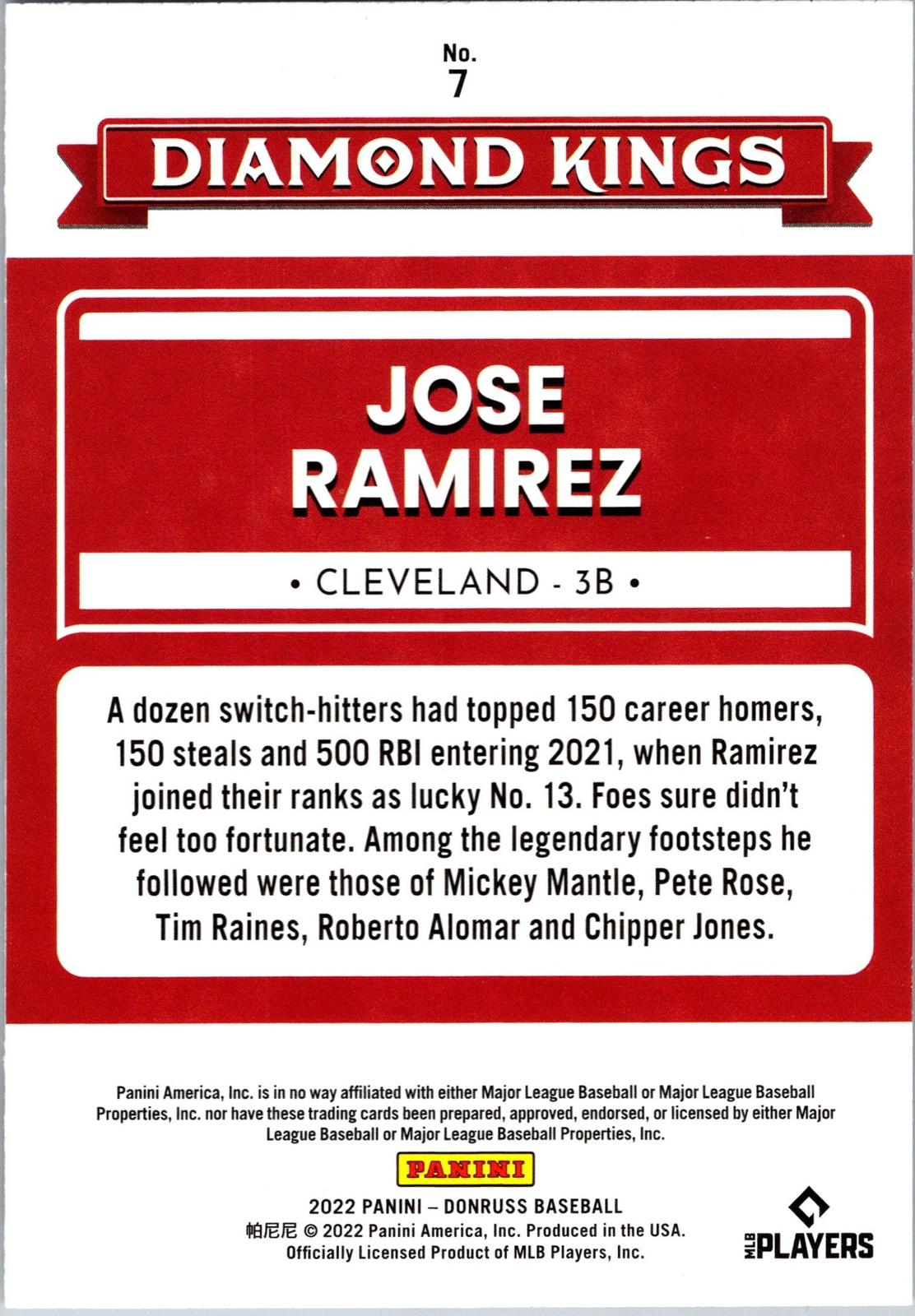 2022 Donruss #7 Jose Ramirez