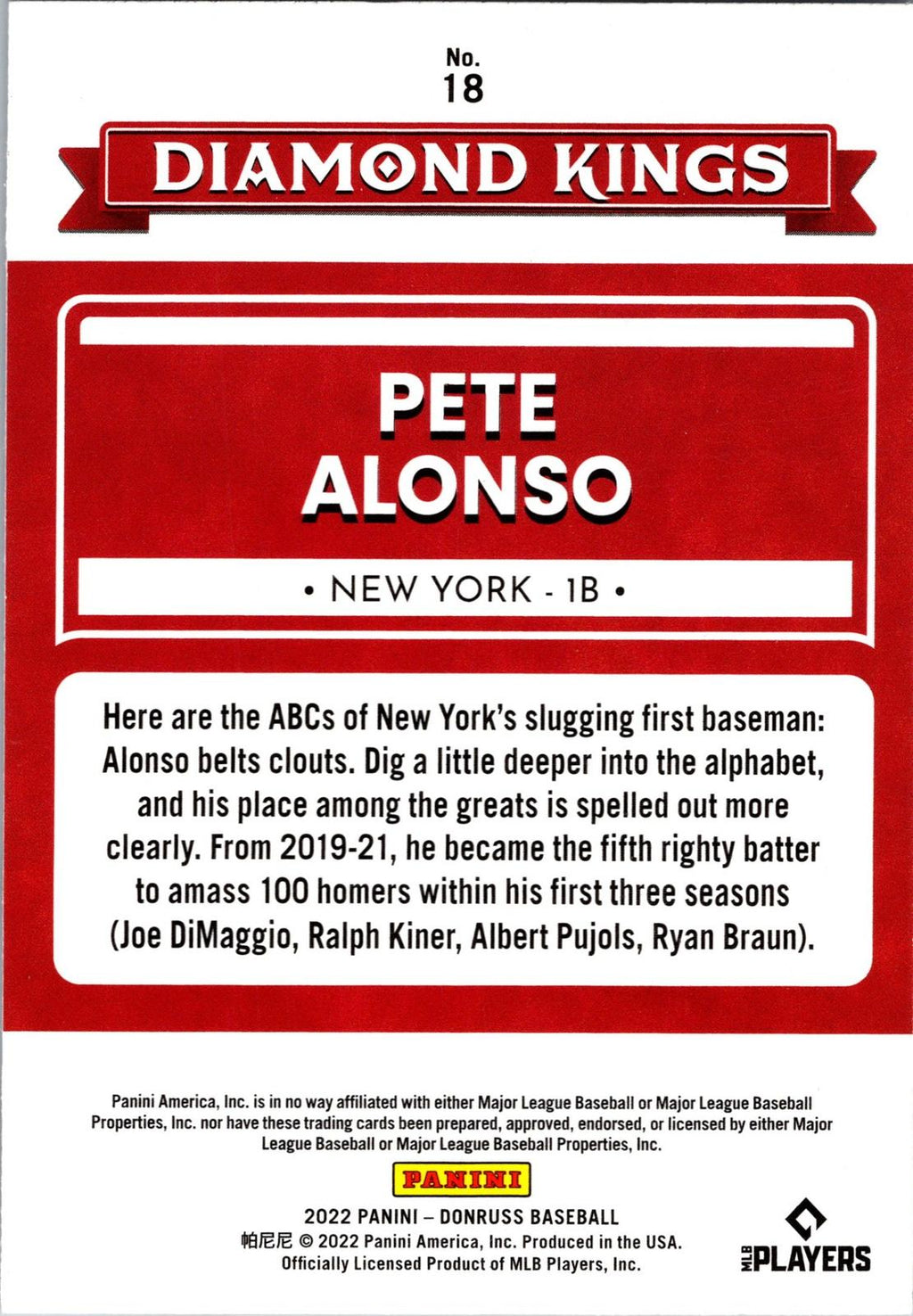 2022 Donruss #18 Pete Alonso