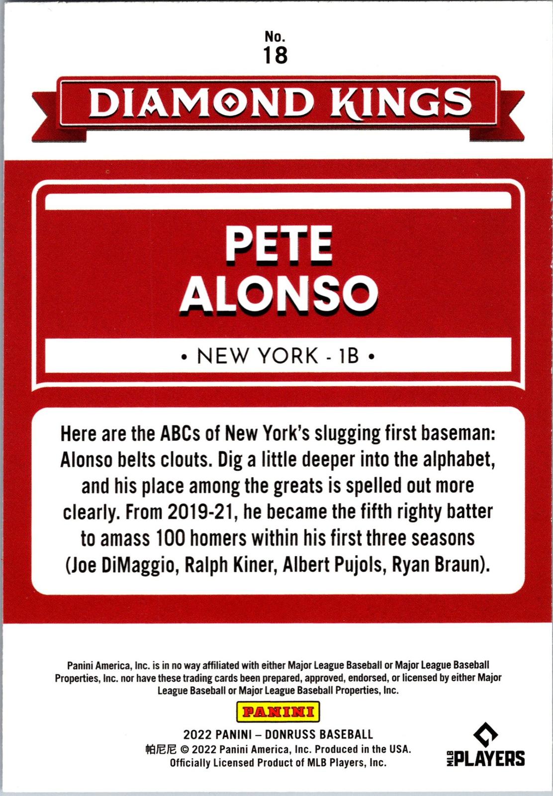 2022 Donruss #18 Pete Alonso