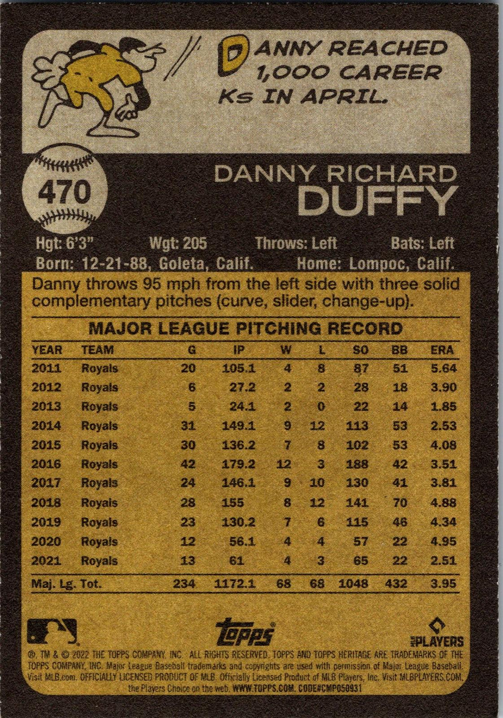 2022 Topps Heritage #470 Danny Duffy