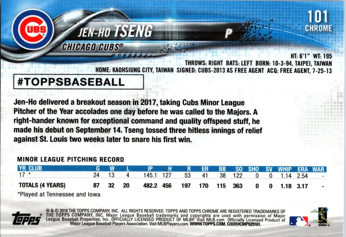 2018 Topps Chrome #101 Jen-Ho Tseng