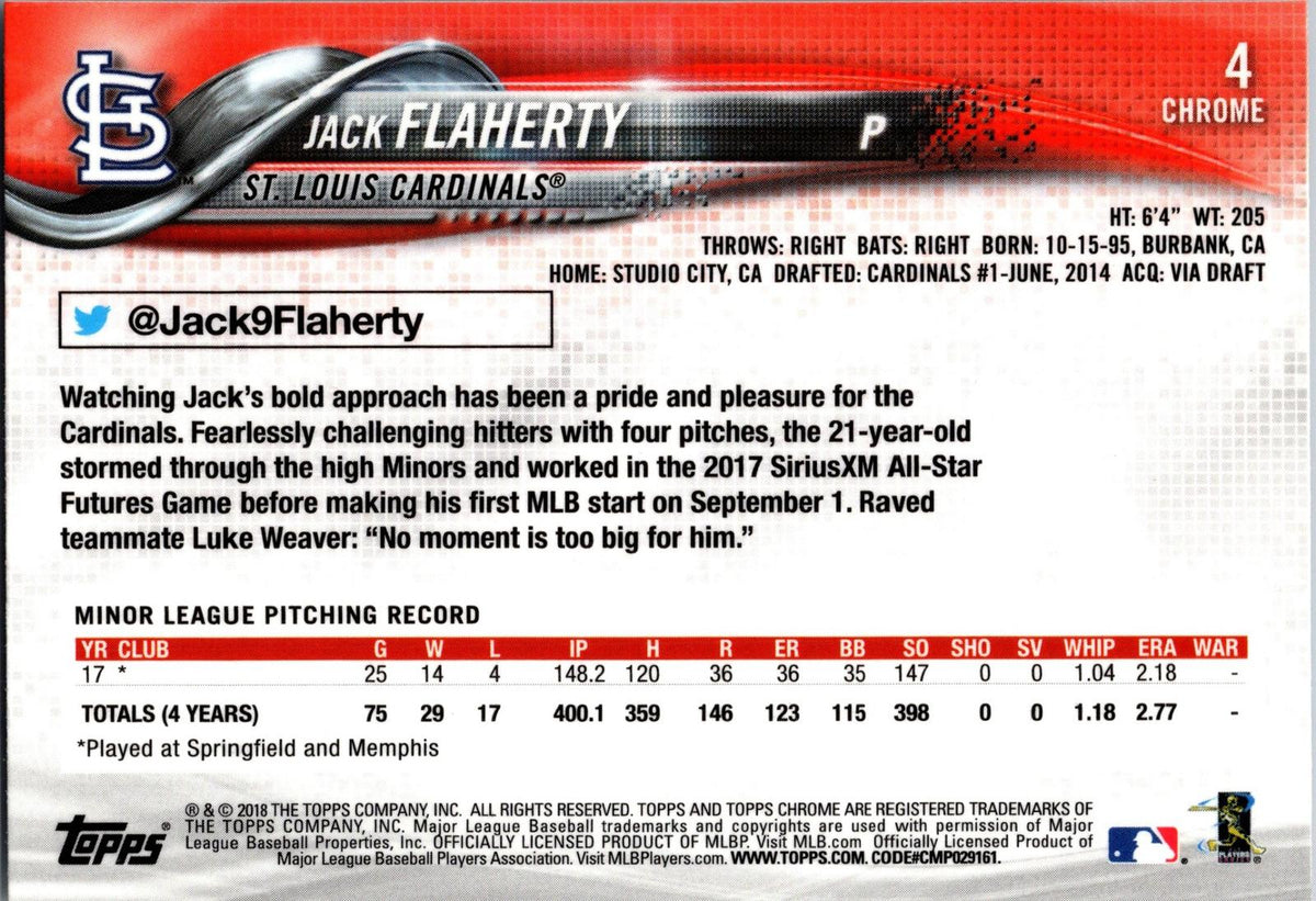 2018 Topps Chrome #4 Jack Flaherty