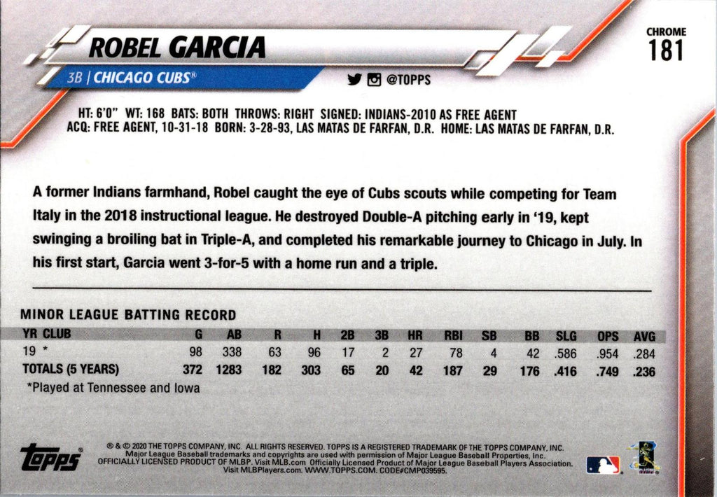 2020 Topps Chrome #181 Robel Garcia