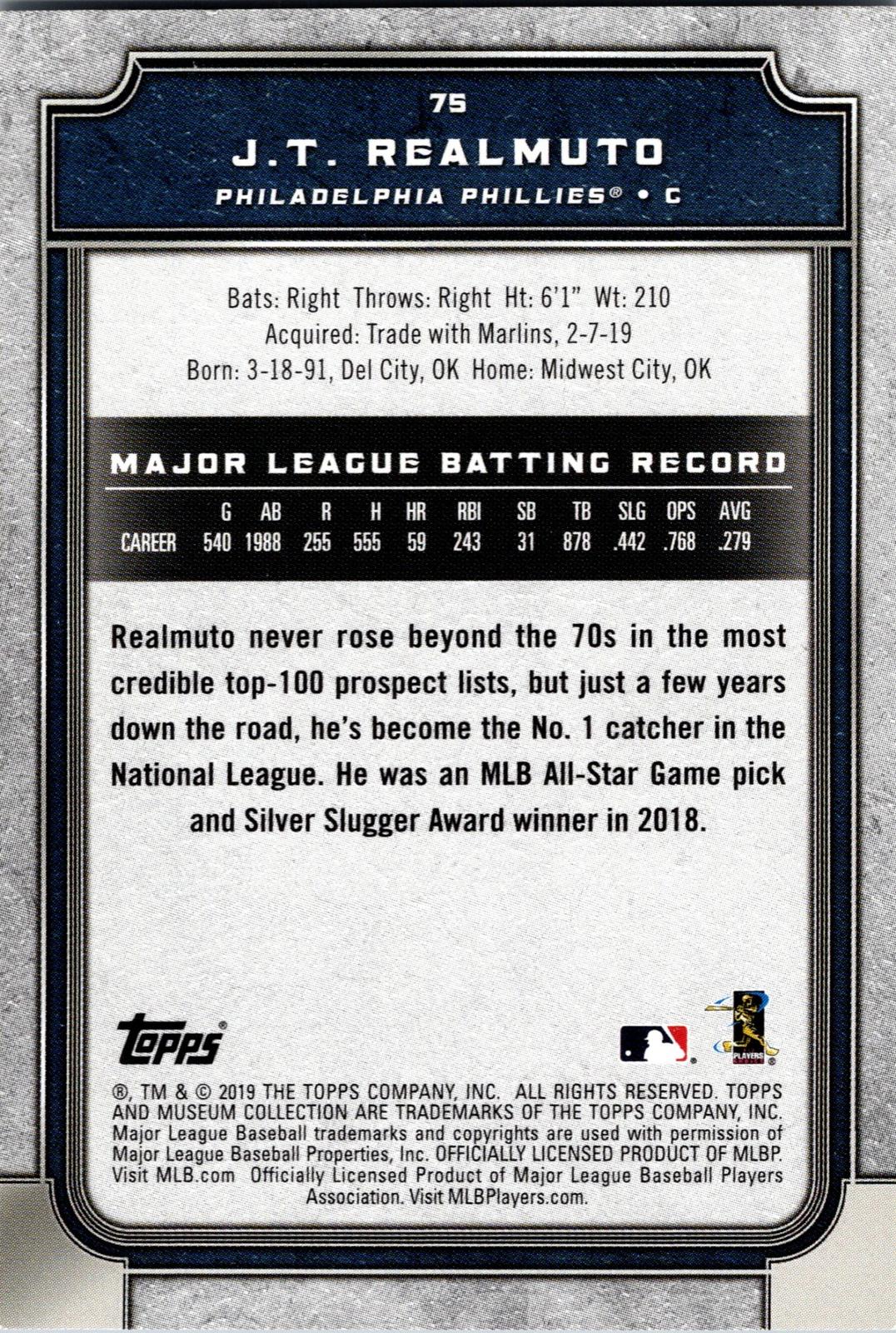 2019 Topps Museum Collection #75 J.T. Realmuto