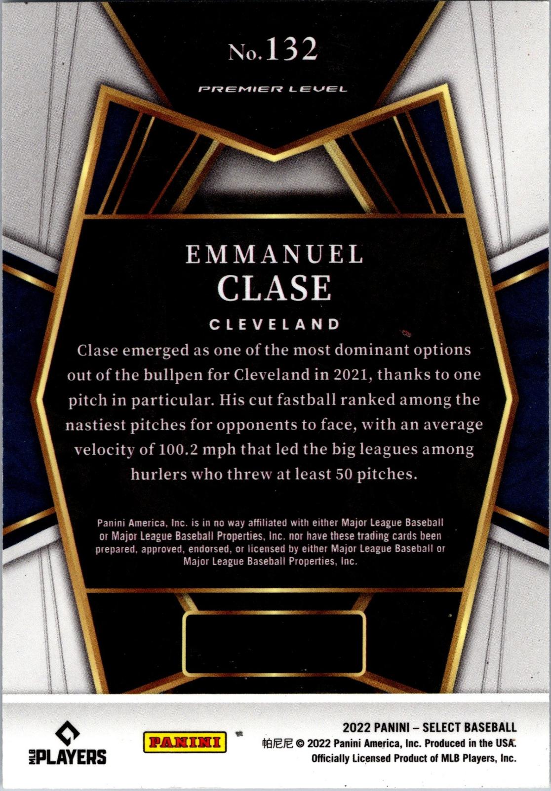 2022 Panini Select #132 Emmanuel Clase