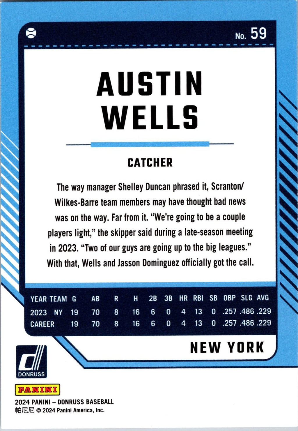 2024 Donruss #59 Austin Wells