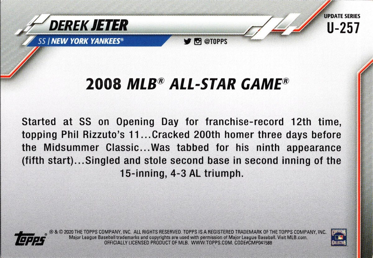 2020 Topps Update #U-257 Derek Jeter