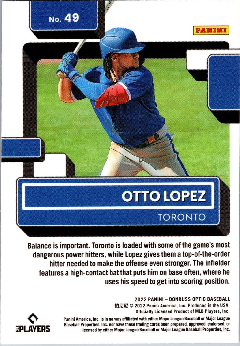 2022 Donruss Optic #49 Otto Lopez