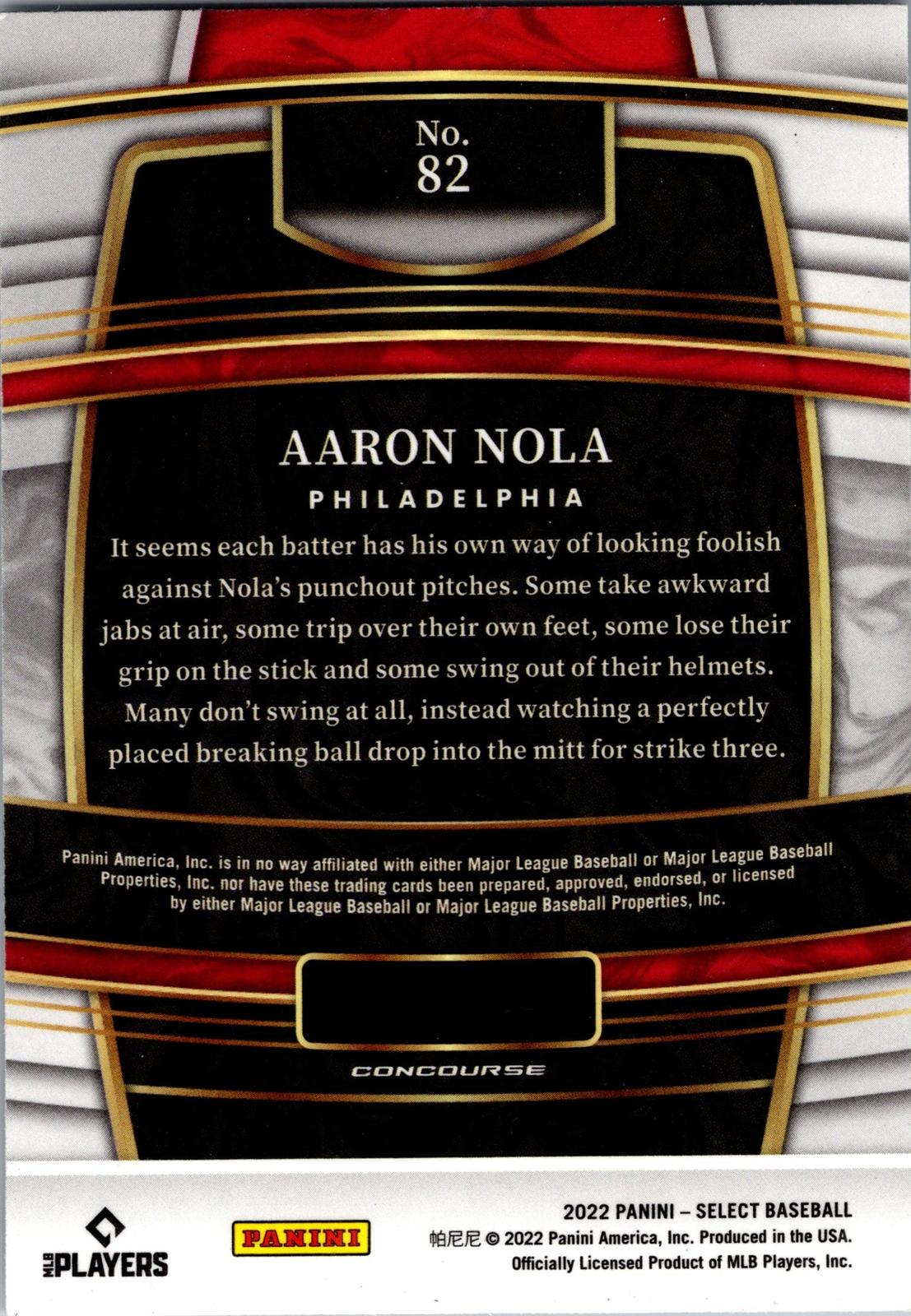 2022 Panini Select #82 Aaron Nola