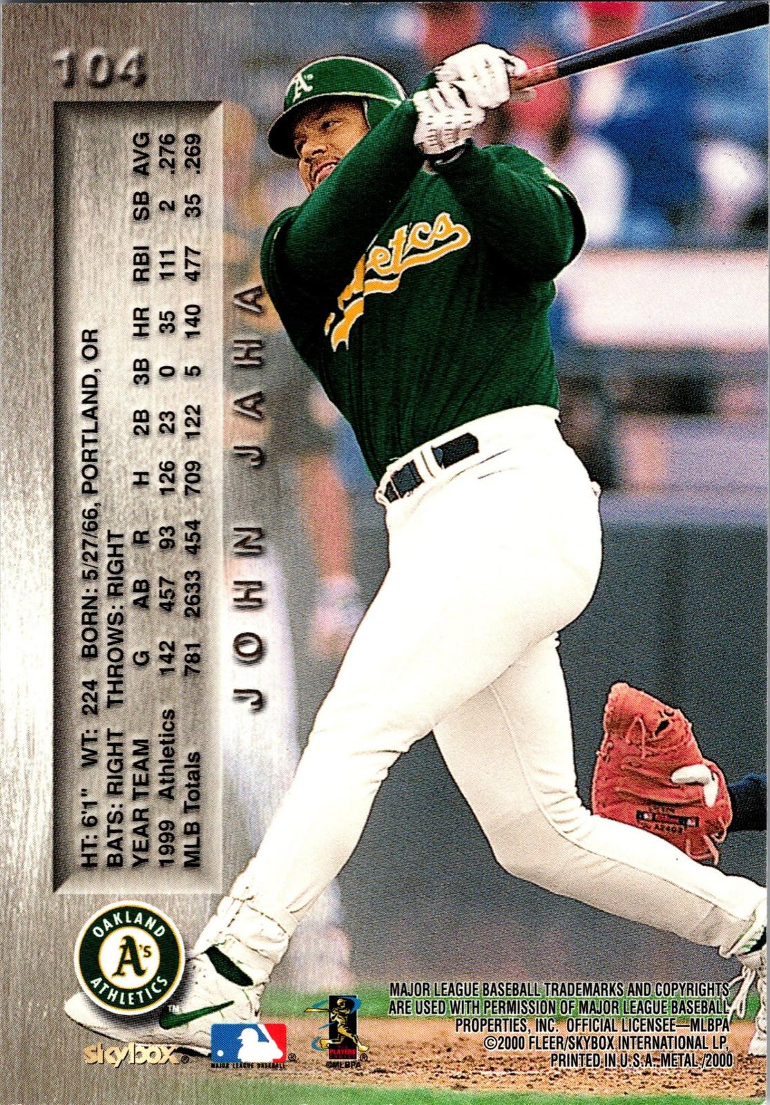 2000 Metal #104 John Jaha