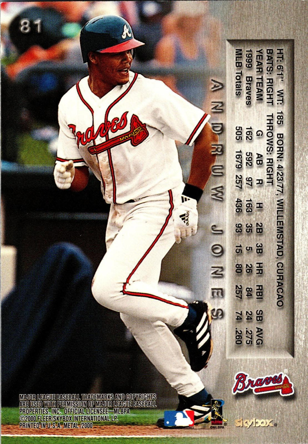2000 Metal #81 Andruw Jones