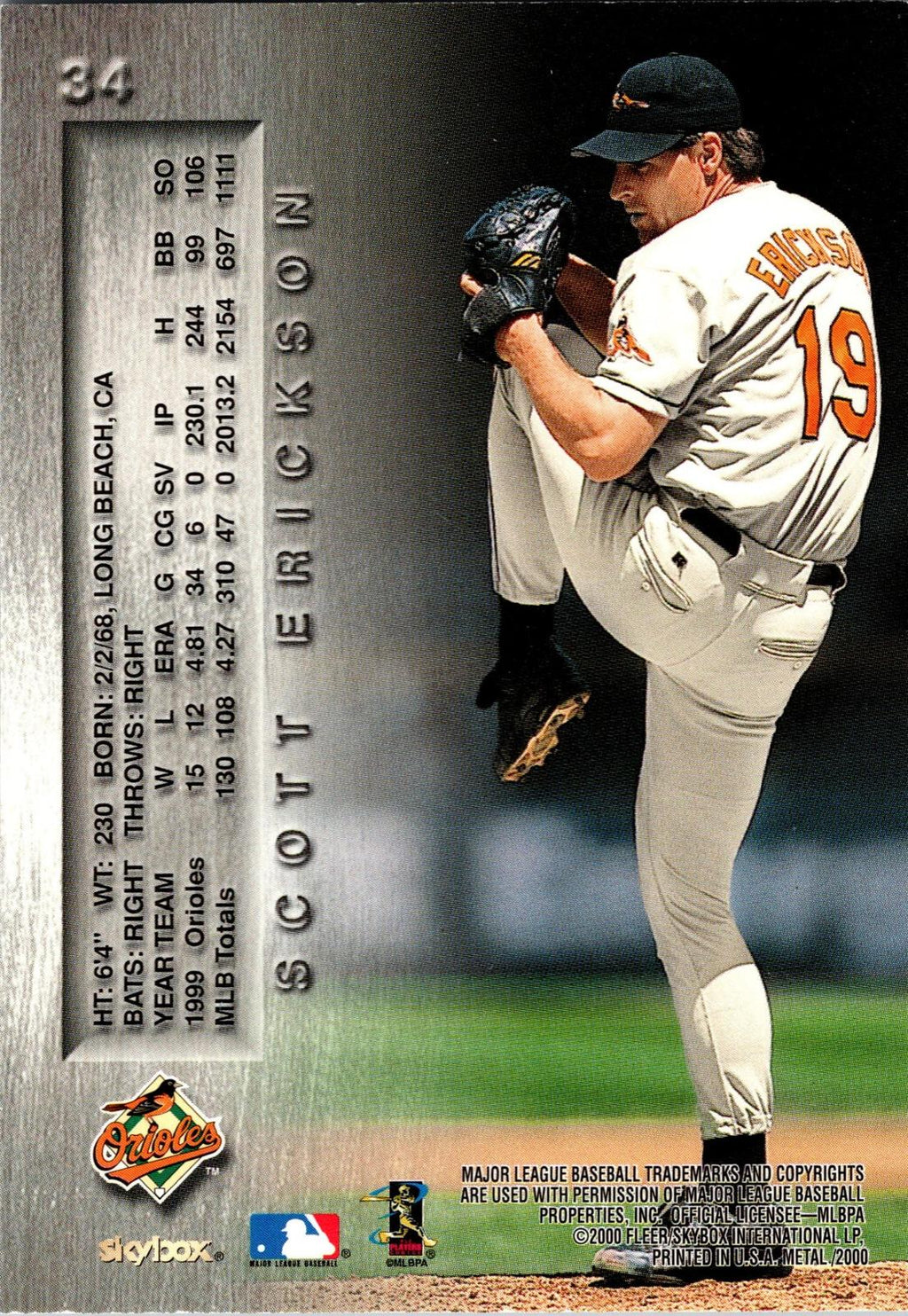 2000 Metal #34 Scott Erickson