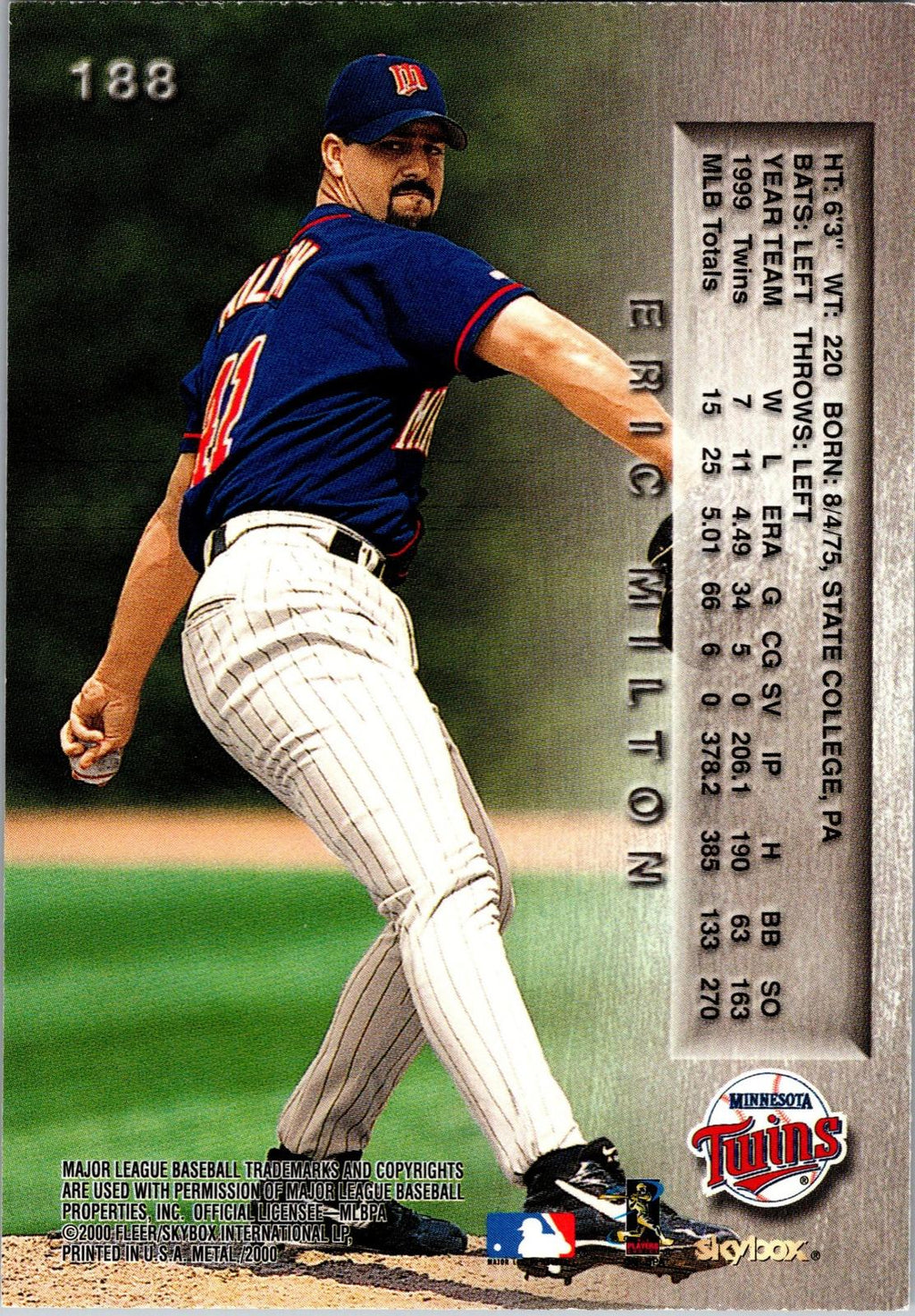 2000 Metal #188 Eric Milton