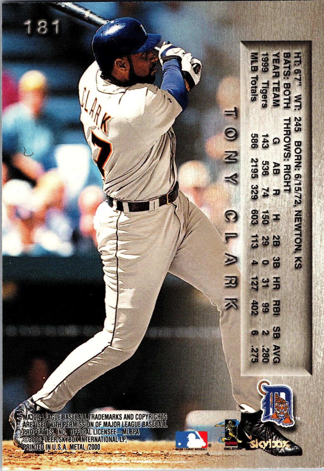 2000 Metal #181 Tony Clark