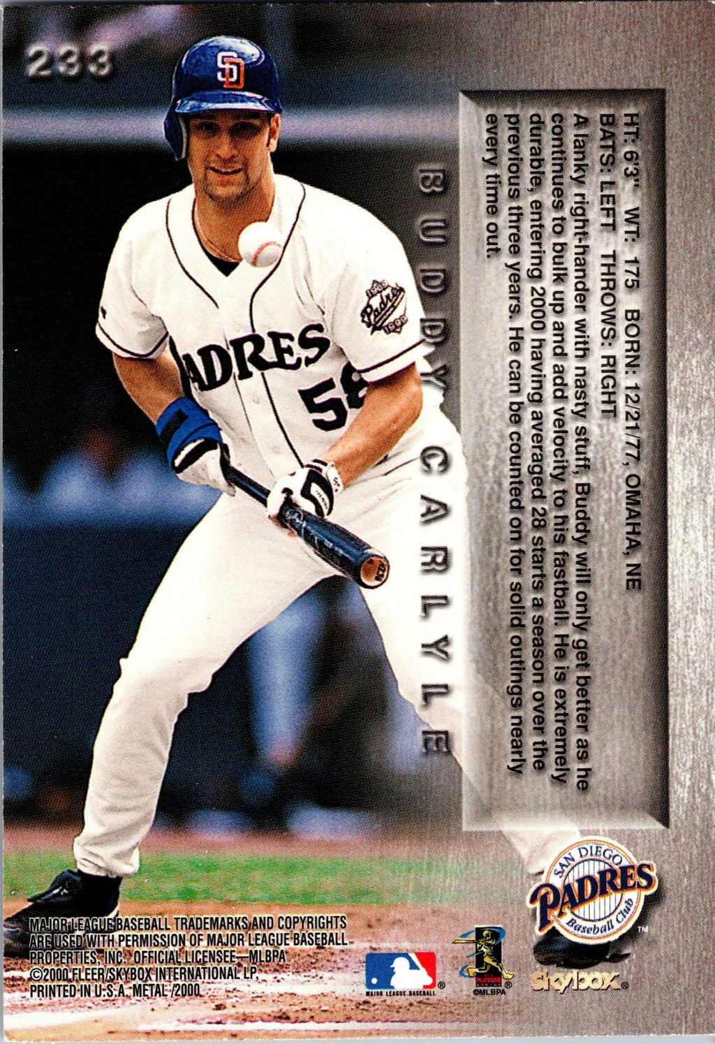 2000 Metal #233 Buddy Carlyle