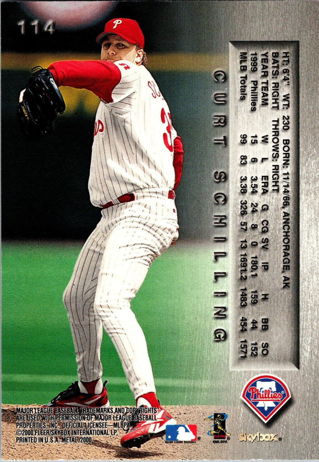2000 Metal #114 Curt Schilling