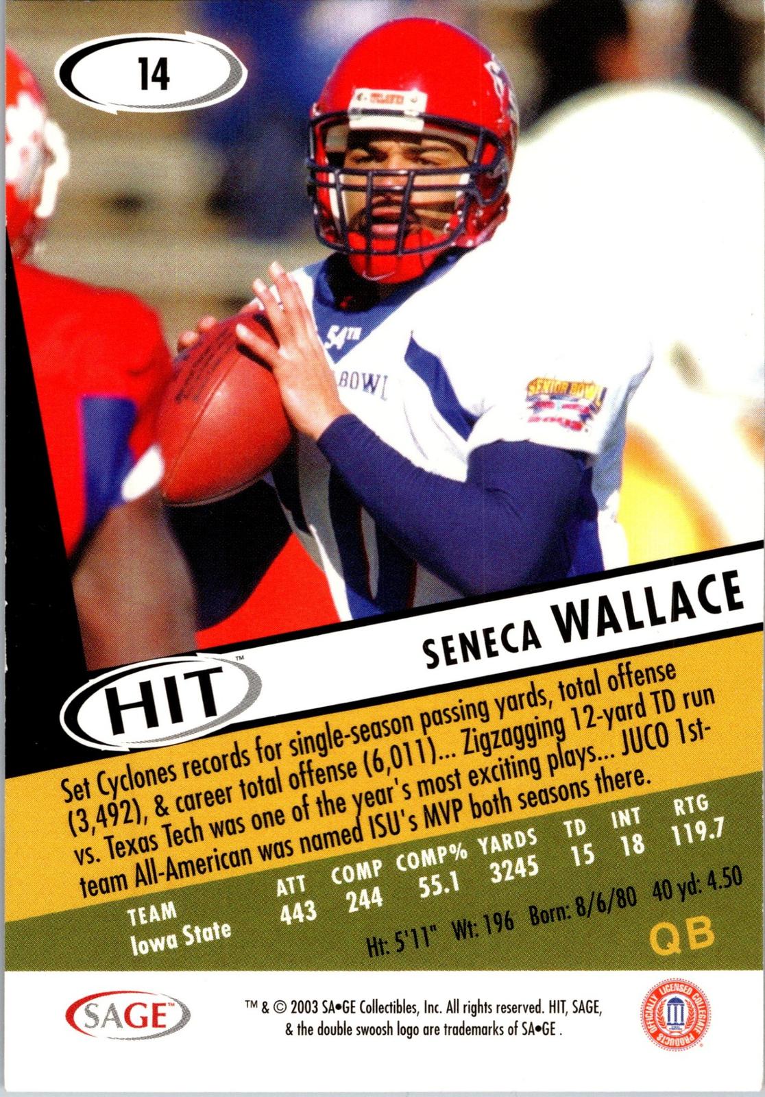 2003 SAGE HIT #14 Seneca Wallace