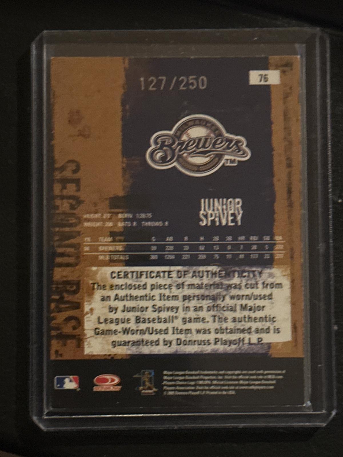 2005 Donruss Leather & Lumber #76 Junior Spivey