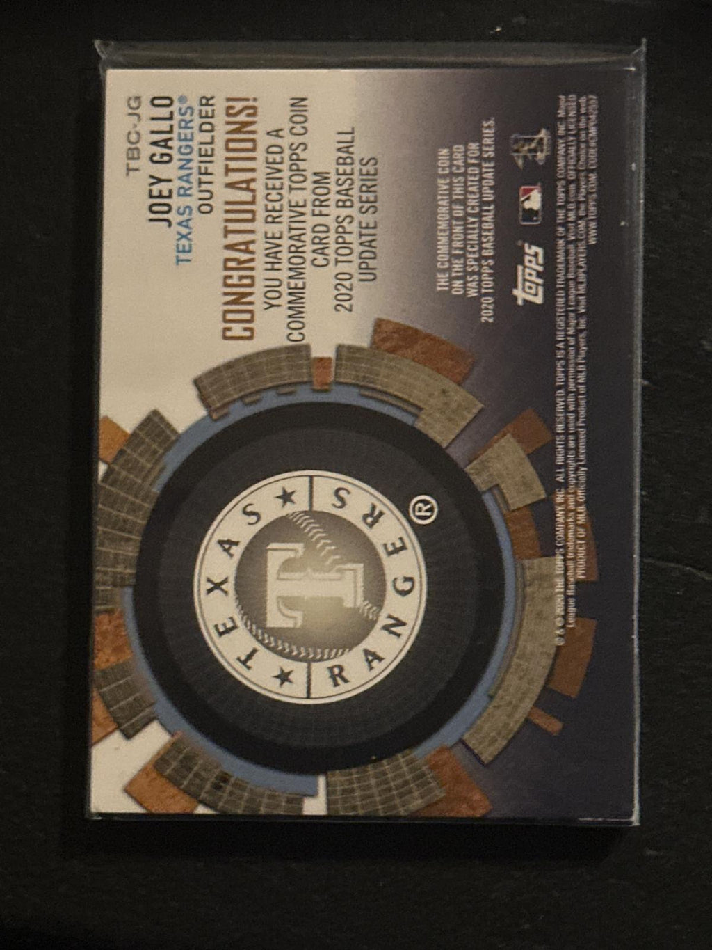 2020 Topps Update #TBC-JG Joey Gallo Baseball Coin Cards