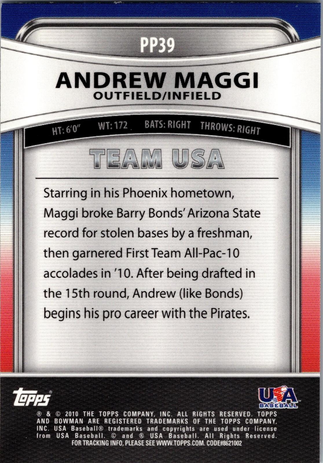 2010 Bowman Platinum #PP39 Andrew Maggi Prospects