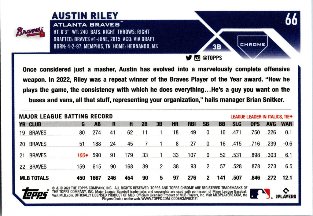 2023 Topps Chrome Sapphire Edition #660 Austin Riley