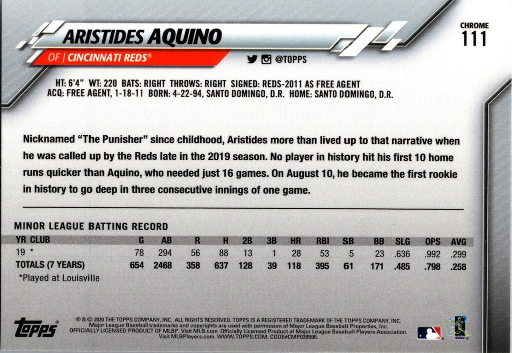 2020 Topps Chrome #111 Aristides Aquino