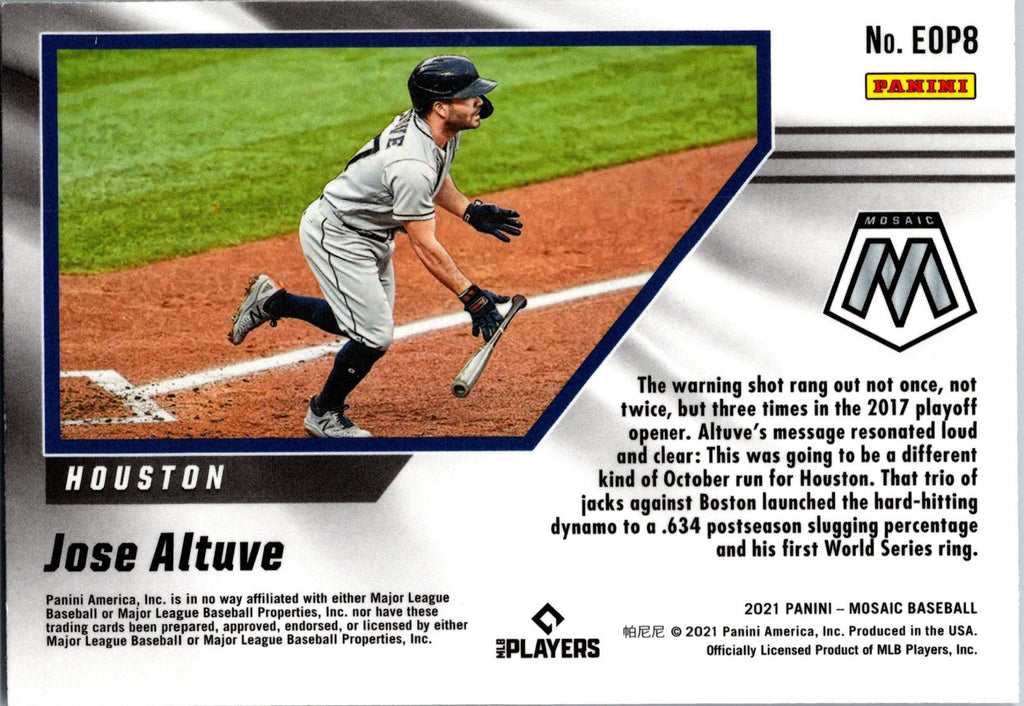 2021 Panini Mosaic #EOP8 Jose Altuve Eyes on the Prize