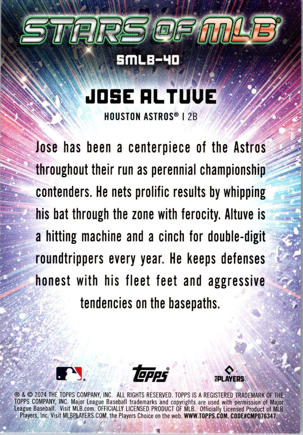 2024 Topps #SMLB-40 Jose Altuve Stars of MLB