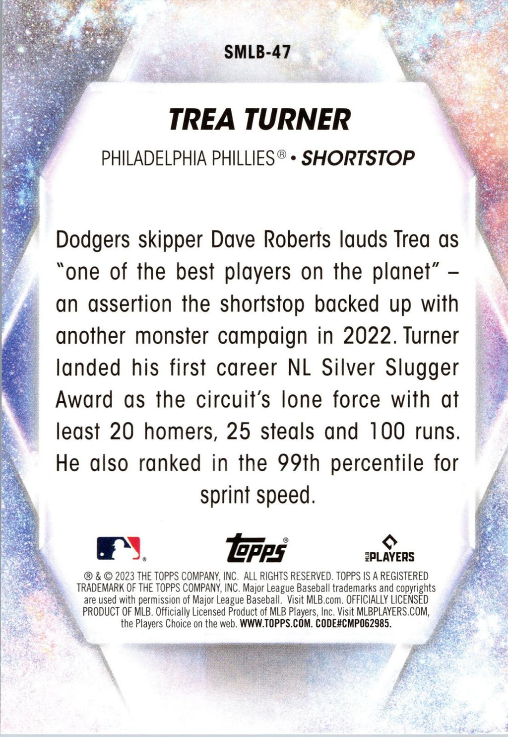 2023 Topps #SMLB-47 Trea Turner Stars of MLB