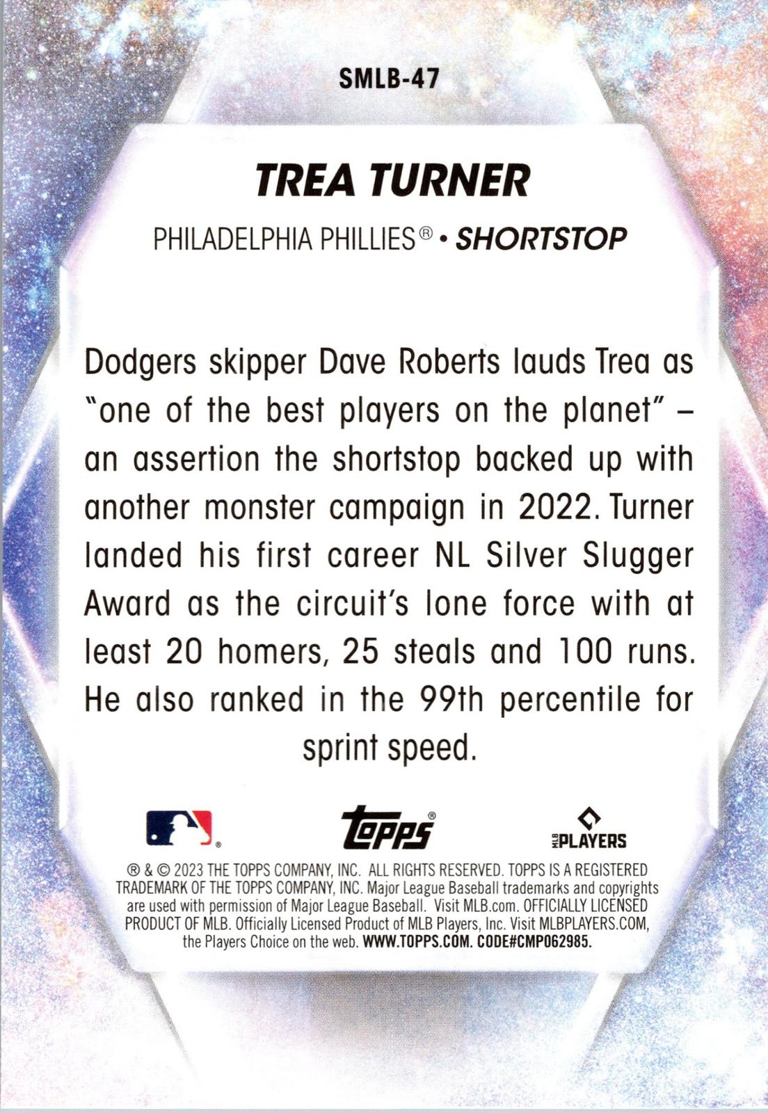 2023 Topps #SMLB-47 Trea Turner Stars of MLB