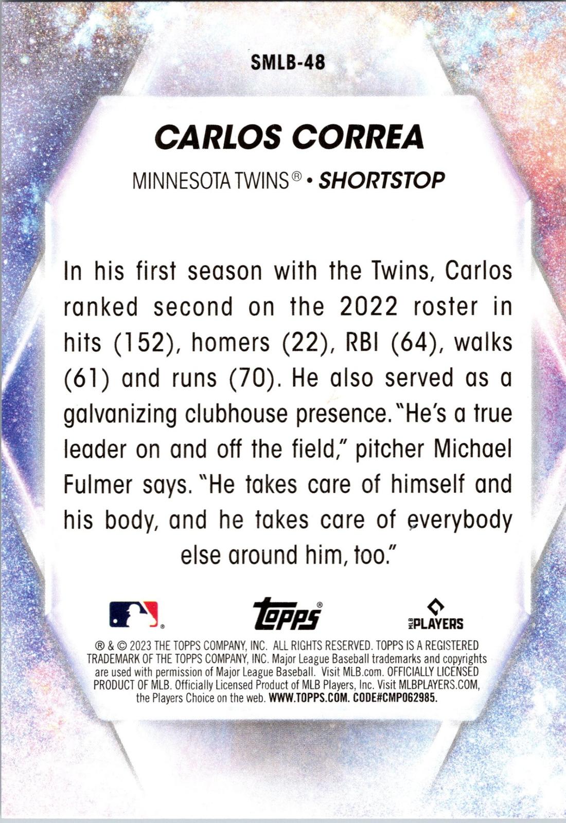 2023 Topps #SMLB-48 Carlos Correa Stars of MLB