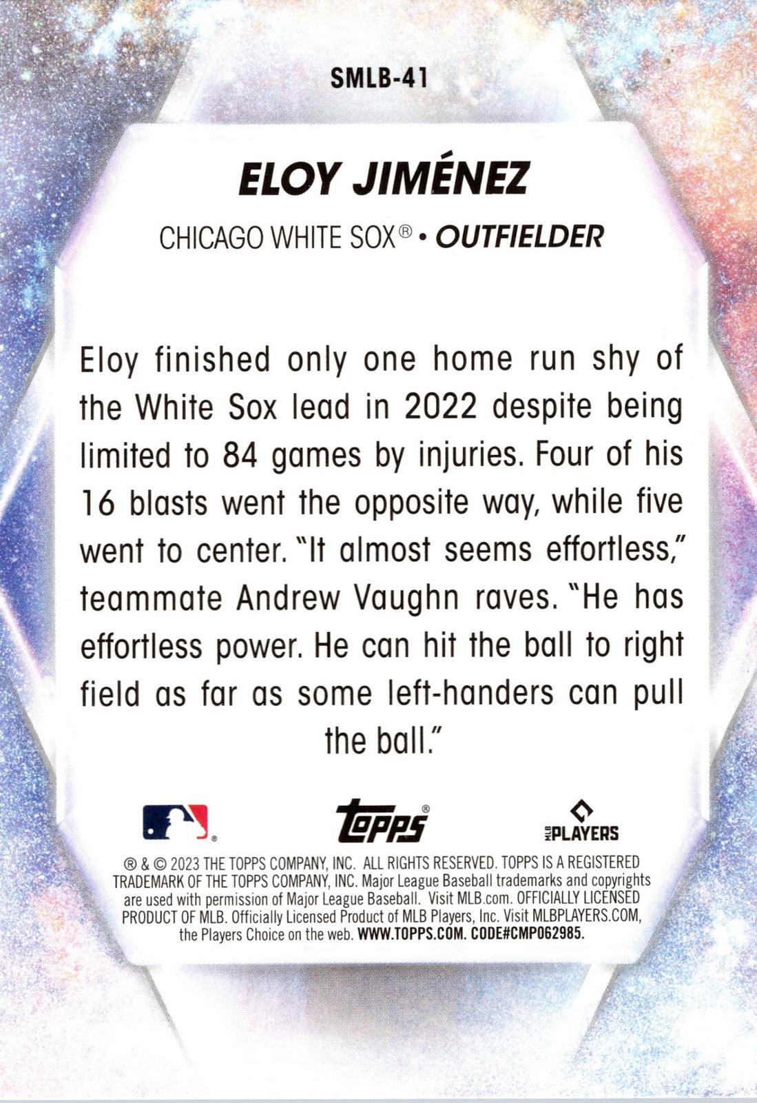 2023 Topps #SMLB-41 Eloy Jiménez Stars of MLB