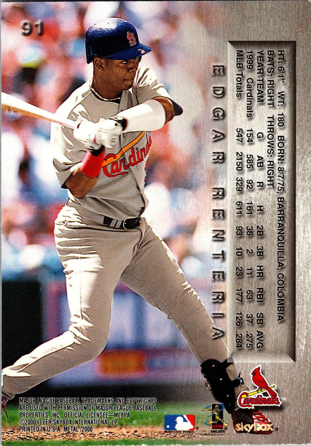 2000 Metal #91 Edgar Renteria