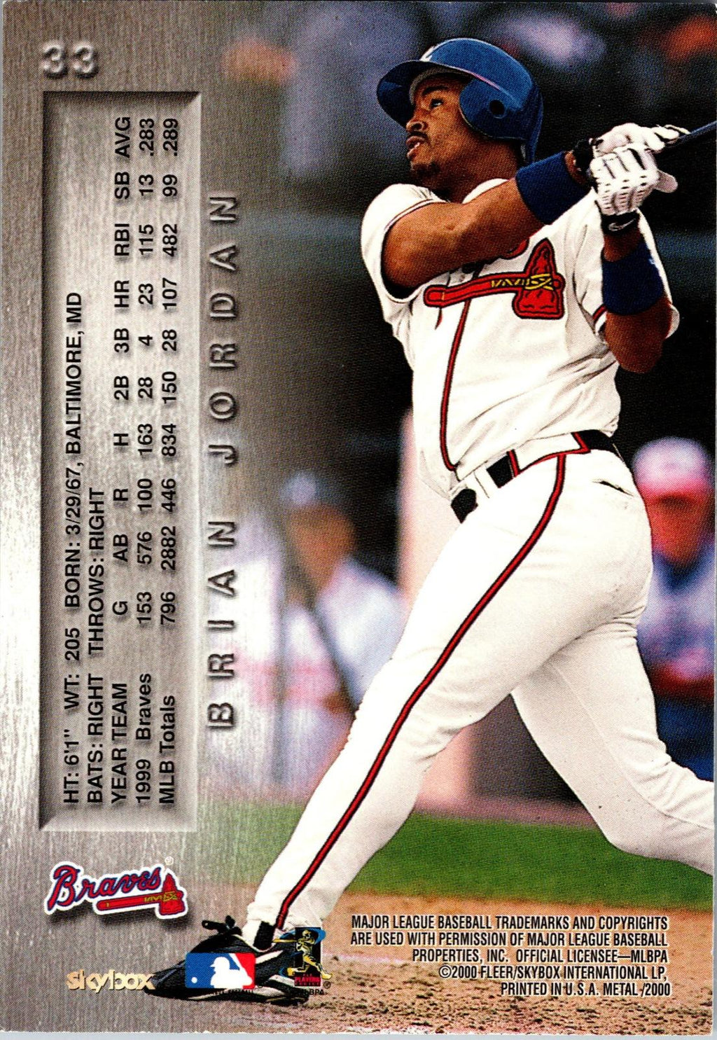 2000 Metal #33 Brian Jordan