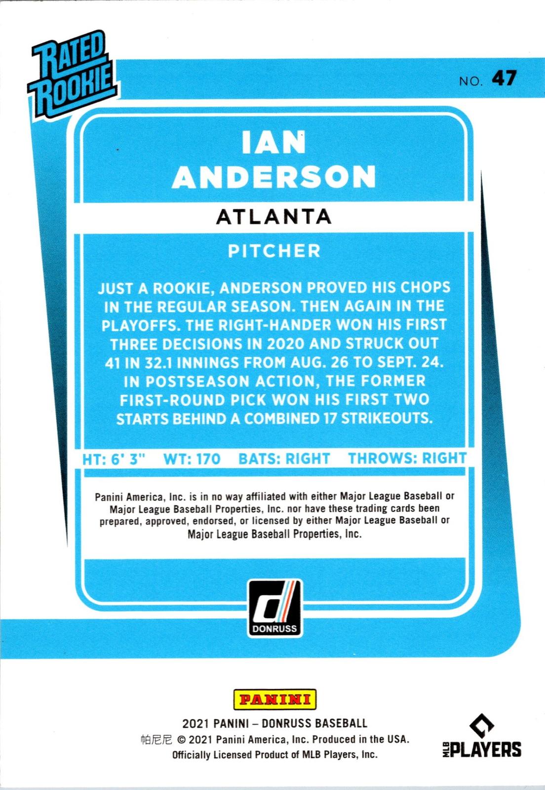 2021 Donruss #47 Ian Anderson