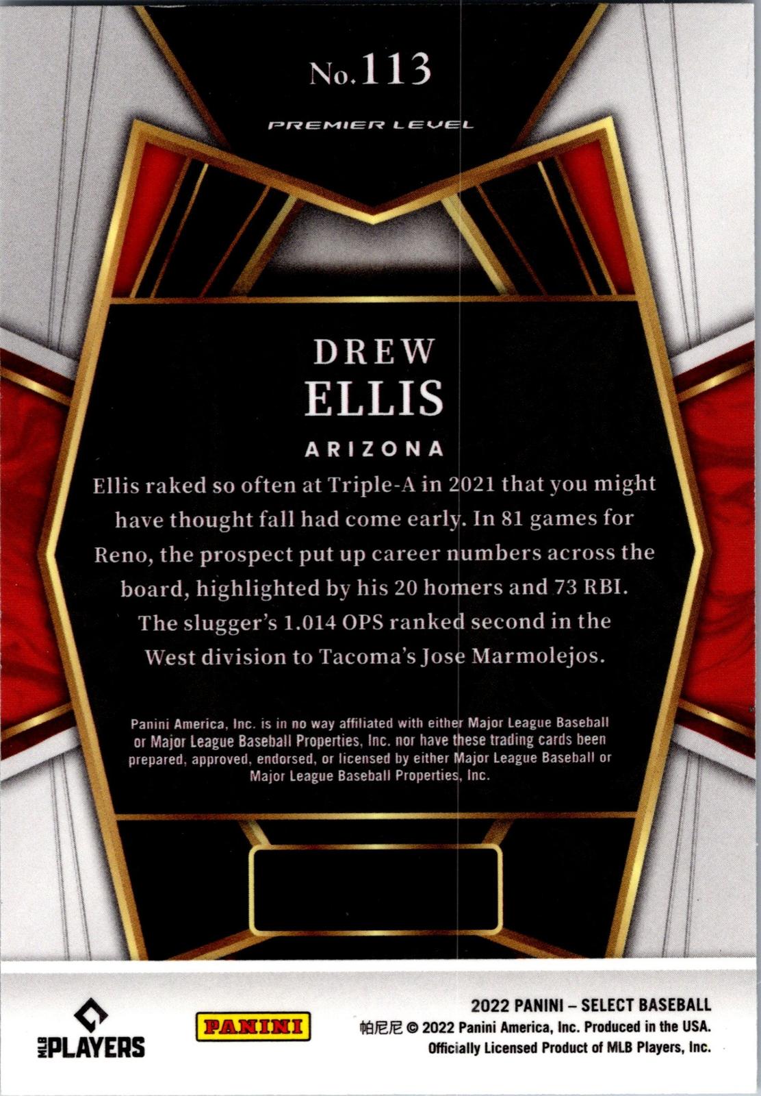 2022 Panini Select #113 Drew Ellis
