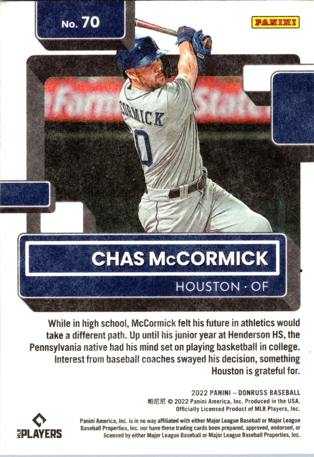 2022 Donruss #70 Chas McCormick Independence Day