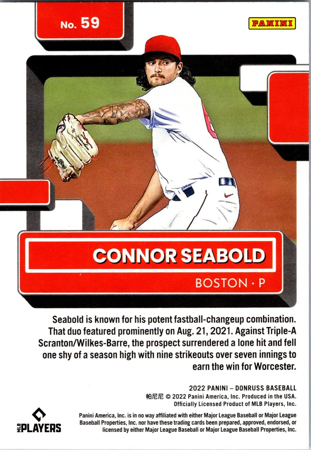 2022 Donruss #59 Connor Seabold
