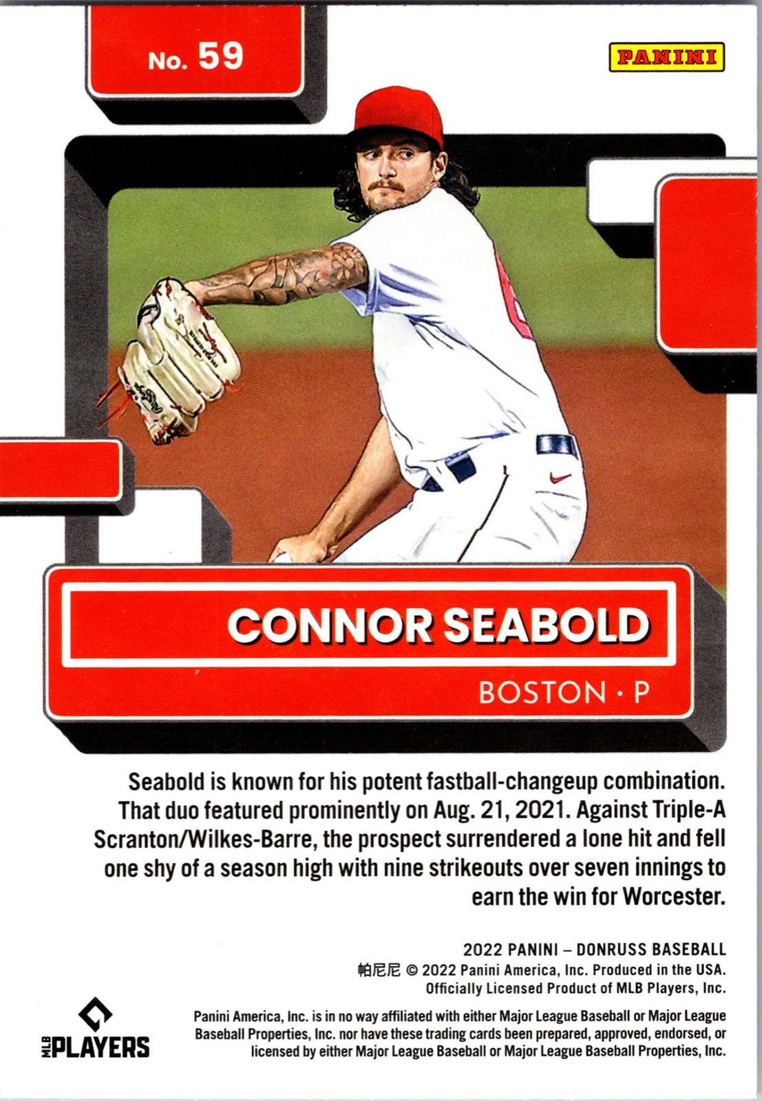 2022 Donruss #59 Connor Seabold