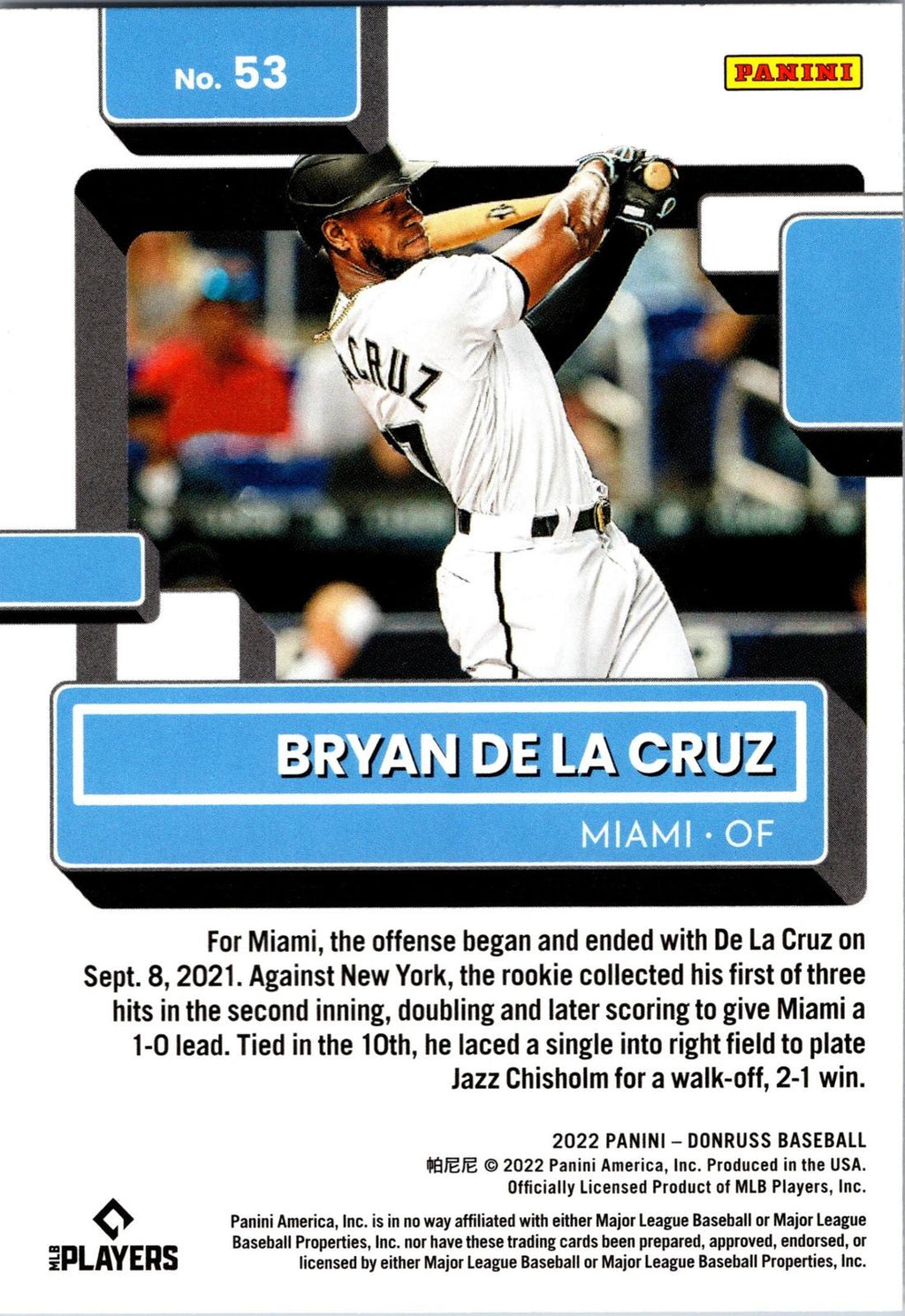 2022 Donruss #53 Bryan De La Cruz