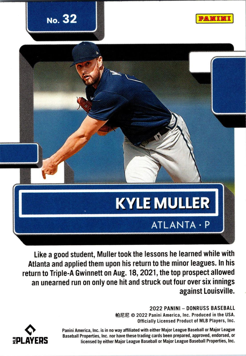 2022 Donruss #32 Kyle Muller