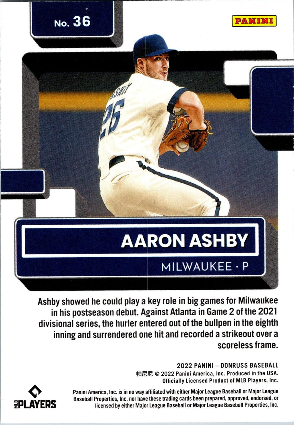 2022 Donruss #36 Aaron Ashby